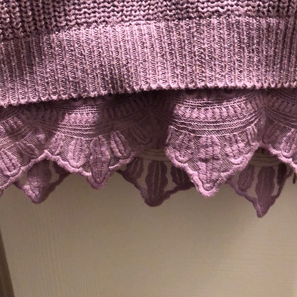 Long Sweater with Lace Bottom - Picture 3 of 4